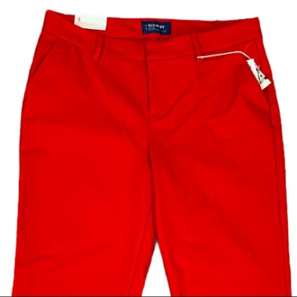 Old Navy NEW Harper 9" Mid Rise Slim Fit Ankle Pants Pockets Red Women's Size 4 - Picture 5 of 11
